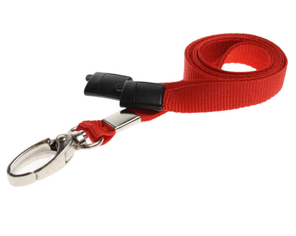 10mm Plain Red Lanyards with Metal Lobster Clip (Pack of 100)