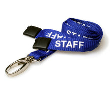 Load image into Gallery viewer, 15mm Royal Blue Staff Lanyards with Metal Lobster Clip (Pack of 100)