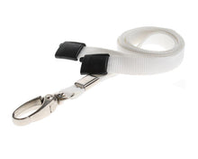 Load image into Gallery viewer, 10mm Plain White Lanyards with Metal Lobster Clip (Pack of 100)