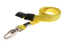 Load image into Gallery viewer, 10mm Plain Yellow Lanyards with Metal Lobster Clip (Pack of 100)
