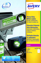 Load image into Gallery viewer, Avery Heavy Duty Labels 210x297mm WH L4775-20 1 p/sht PK20