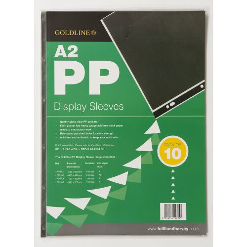 Goldline Polyprop Display Sleeves A2 6 Holes PDSA2Z (PK10)