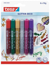 Load image into Gallery viewer, tesa Glitter Pens 6 assorted vibrant colours 59900 PK12
