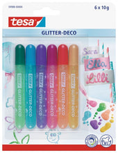 Load image into Gallery viewer, tesa Glitter Pens 6 assorted pastel colours 59988 PK12
